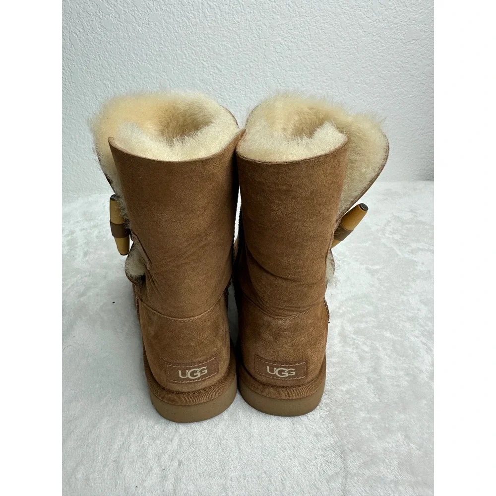 UGG Keely Chestnut Suede Sheepskin Mid Calf Boots‎ 1012362 Womens 8